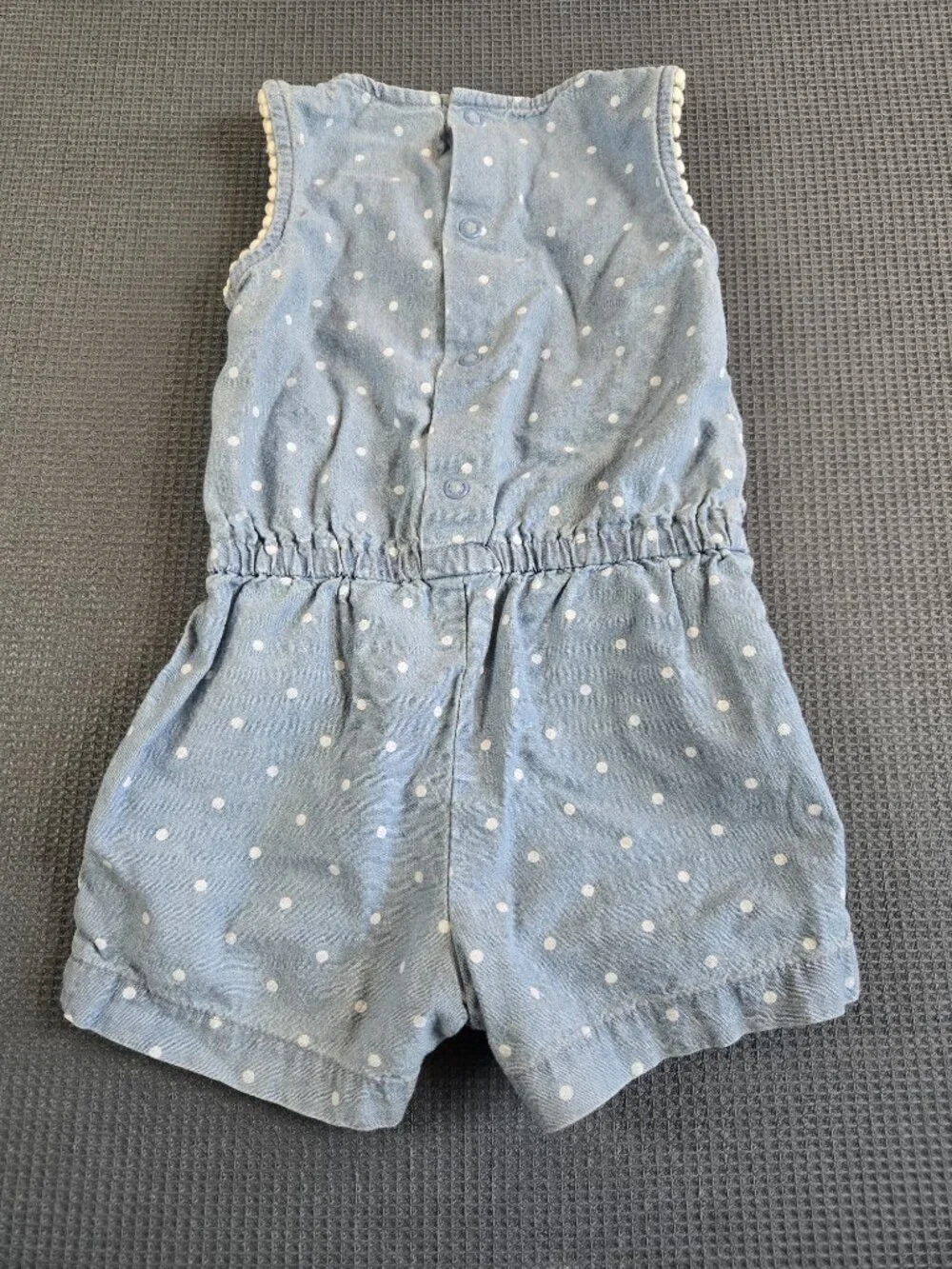 Carter's Chambray Polka Dot Romper Baby Girl 12 Months